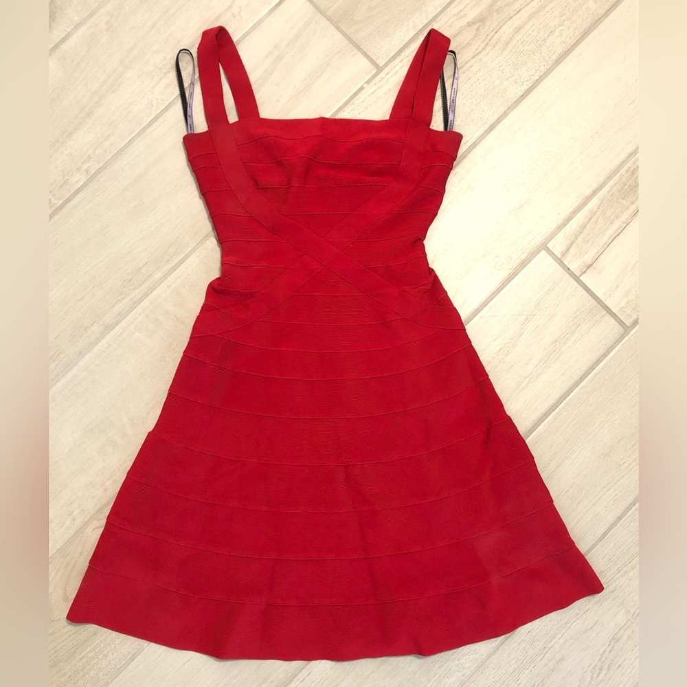 Herve Leger Faith Mini A Line Dress
